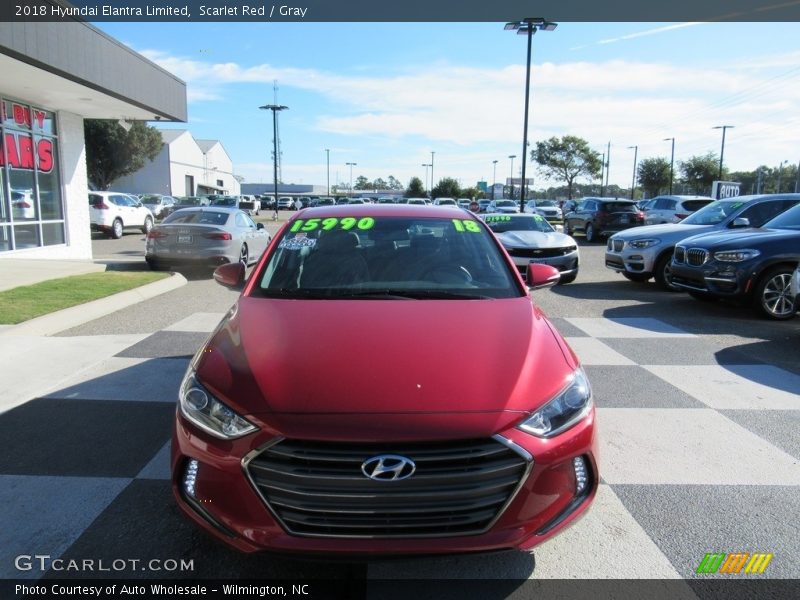 Scarlet Red / Gray 2018 Hyundai Elantra Limited