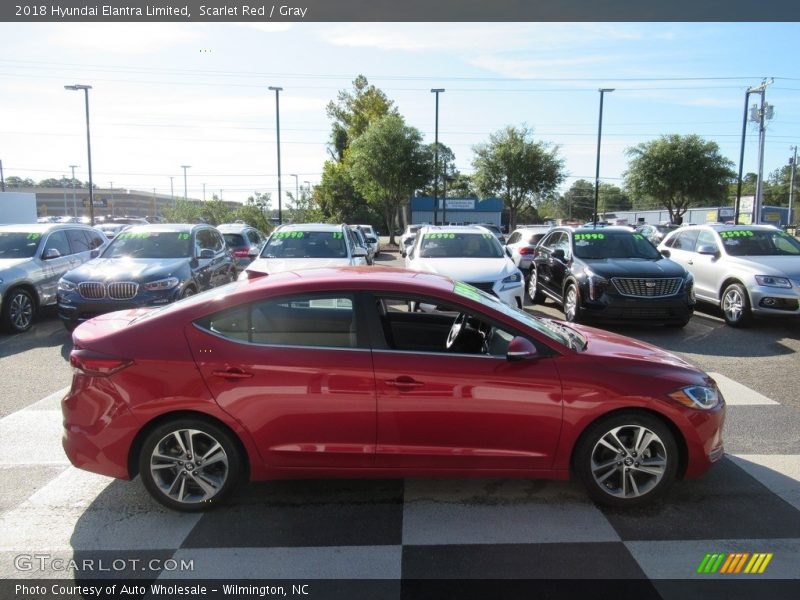 Scarlet Red / Gray 2018 Hyundai Elantra Limited