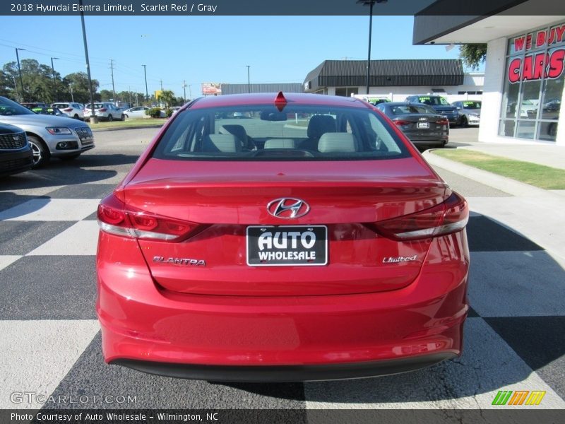 Scarlet Red / Gray 2018 Hyundai Elantra Limited