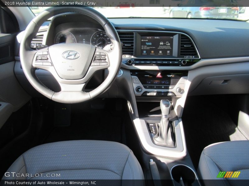Scarlet Red / Gray 2018 Hyundai Elantra Limited
