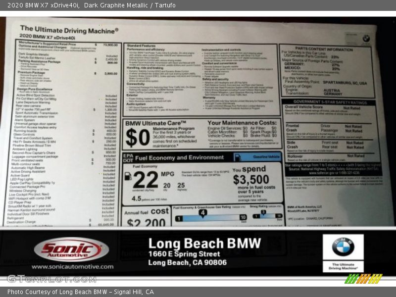 Dark Graphite Metallic / Tartufo 2020 BMW X7 xDrive40i
