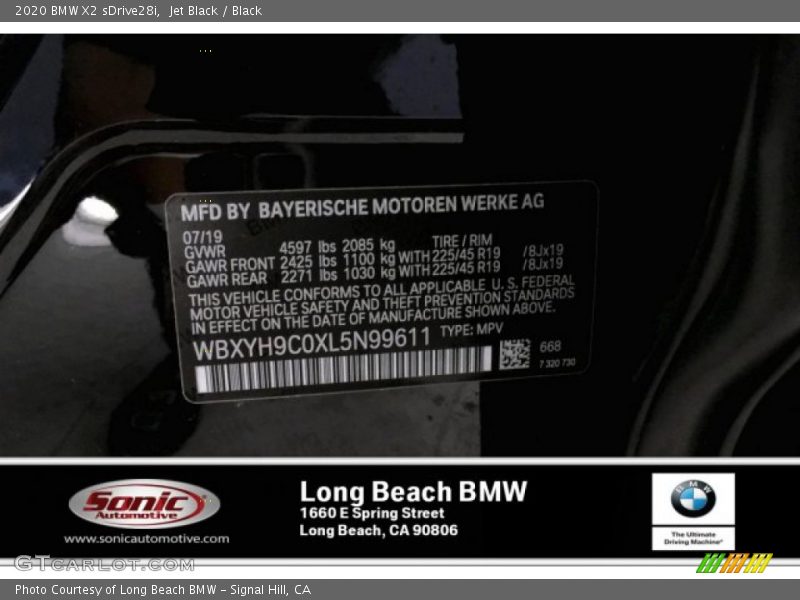 Jet Black / Black 2020 BMW X2 sDrive28i
