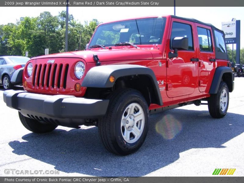 Flame Red / Dark Slate Gray/Medium Slate Gray 2009 Jeep Wrangler Unlimited X 4x4