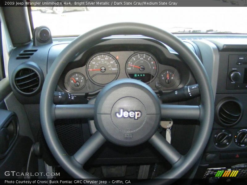 Bright Silver Metallic / Dark Slate Gray/Medium Slate Gray 2009 Jeep Wrangler Unlimited X 4x4