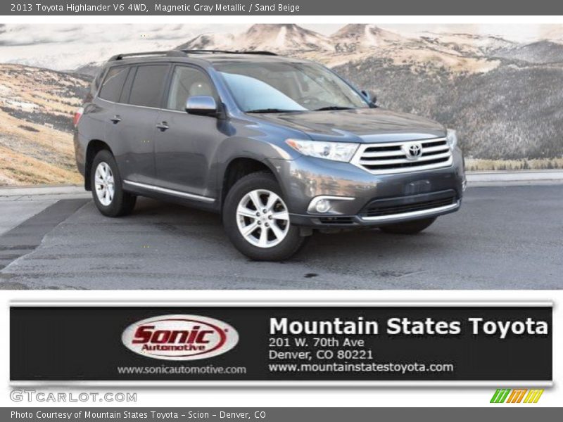 Magnetic Gray Metallic / Sand Beige 2013 Toyota Highlander V6 4WD
