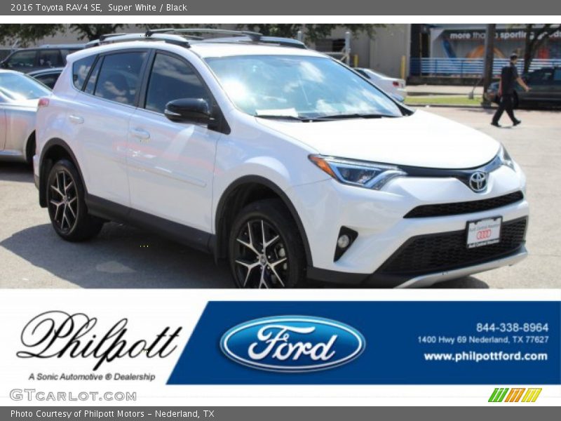 Super White / Black 2016 Toyota RAV4 SE