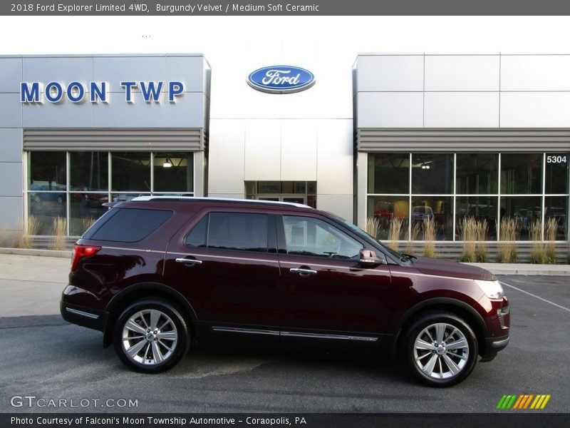 Burgundy Velvet / Medium Soft Ceramic 2018 Ford Explorer Limited 4WD