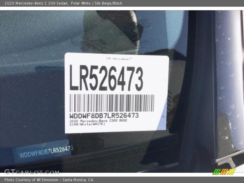 Polar White / Silk Beige/Black 2020 Mercedes-Benz C 300 Sedan