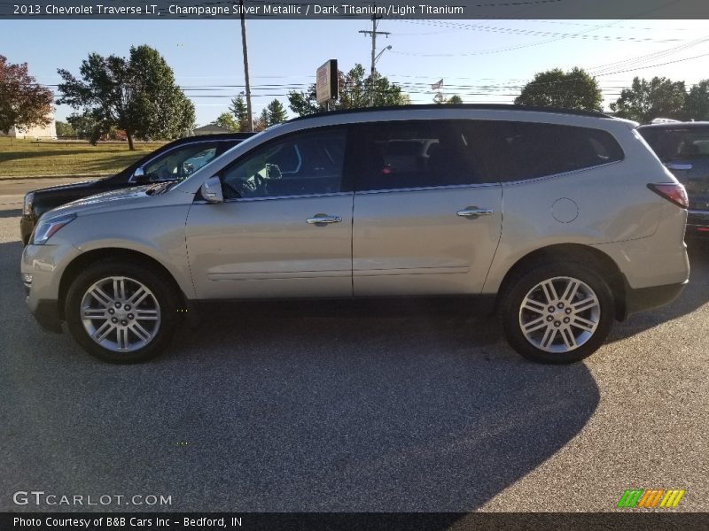 Champagne Silver Metallic / Dark Titanium/Light Titanium 2013 Chevrolet Traverse LT