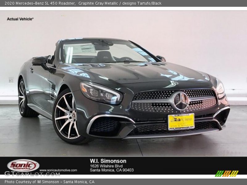 Graphite Gray Metallic / designo Tartufo/Black 2020 Mercedes-Benz SL 450 Roadster