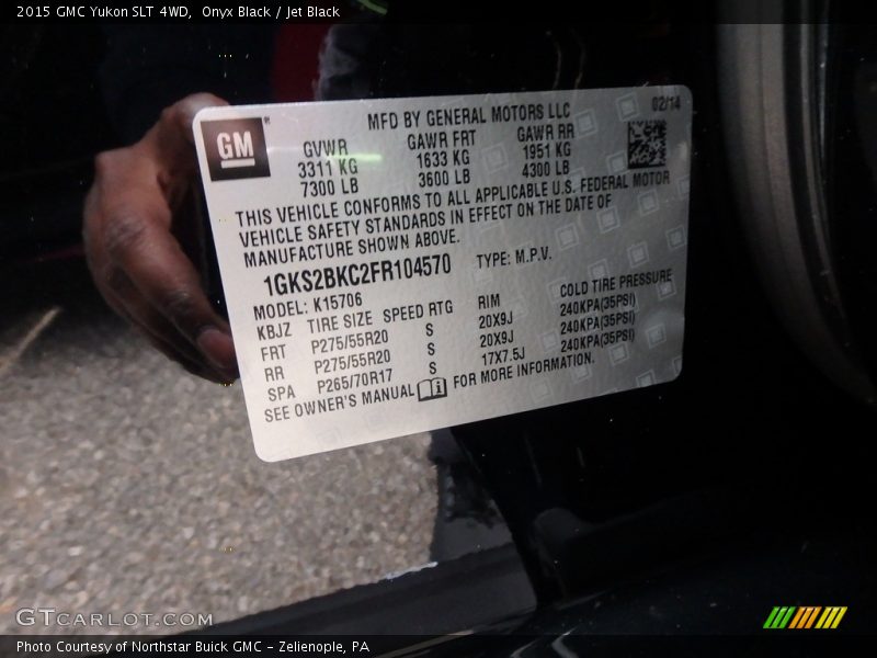 Onyx Black / Jet Black 2015 GMC Yukon SLT 4WD