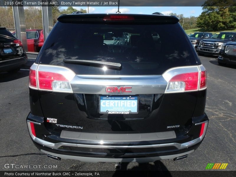 Ebony Twilight Metallic / Jet Black 2016 GMC Terrain Denali AWD