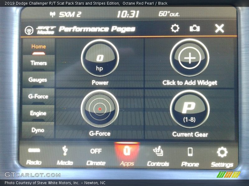 Controls of 2019 Challenger R/T Scat Pack Stars and Stripes Edition