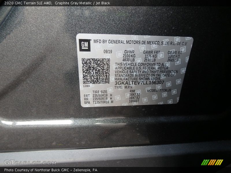 Graphite Gray Metallic / Jet Black 2020 GMC Terrain SLE AWD