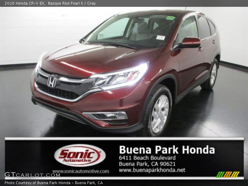 Basque Red Pearl II / Gray 2016 Honda CR-V EX