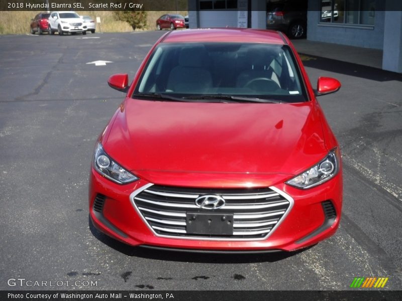 Scarlet Red / Gray 2018 Hyundai Elantra SEL