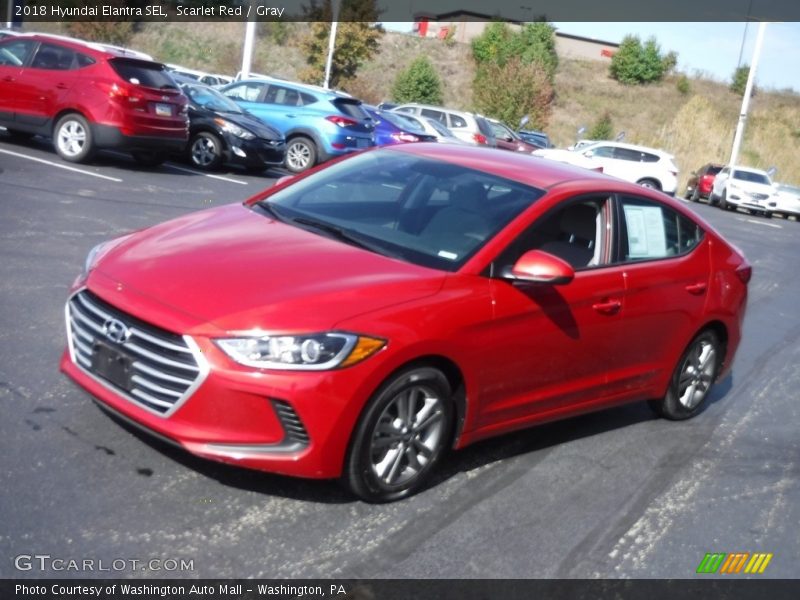 Scarlet Red / Gray 2018 Hyundai Elantra SEL
