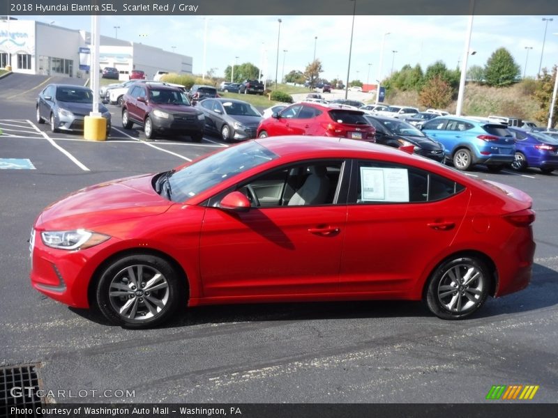 Scarlet Red / Gray 2018 Hyundai Elantra SEL