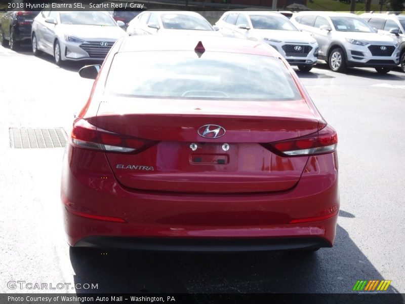 Scarlet Red / Gray 2018 Hyundai Elantra SEL