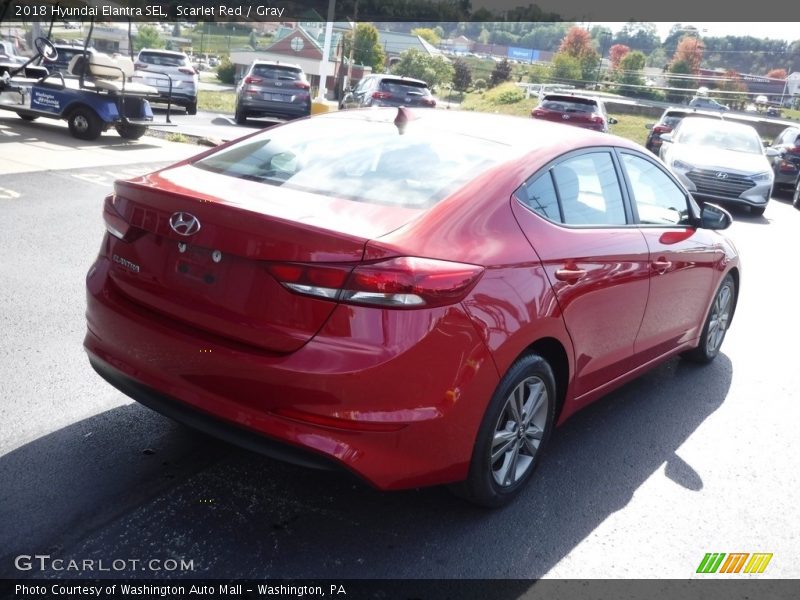 Scarlet Red / Gray 2018 Hyundai Elantra SEL