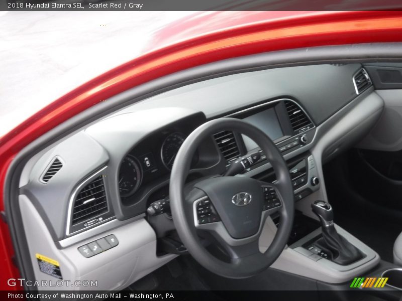Scarlet Red / Gray 2018 Hyundai Elantra SEL