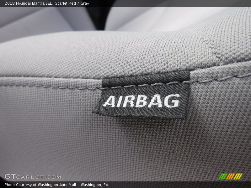 Scarlet Red / Gray 2018 Hyundai Elantra SEL