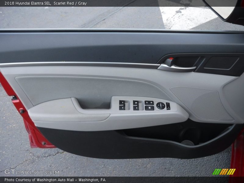 Scarlet Red / Gray 2018 Hyundai Elantra SEL