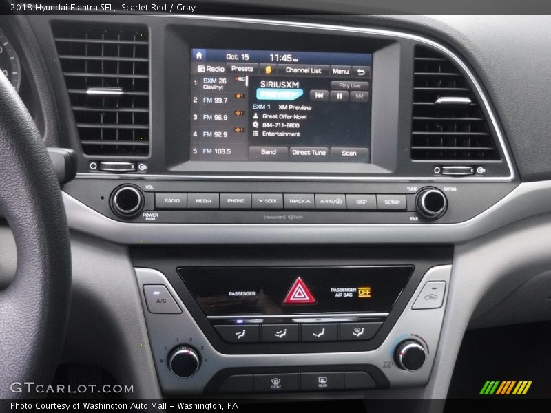 Scarlet Red / Gray 2018 Hyundai Elantra SEL