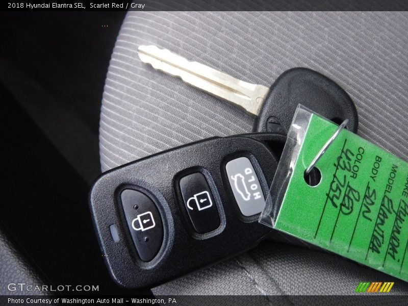 Scarlet Red / Gray 2018 Hyundai Elantra SEL