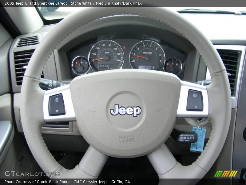 Stone White / Medium Khaki/Dark Khaki 2009 Jeep Grand Cherokee Laredo