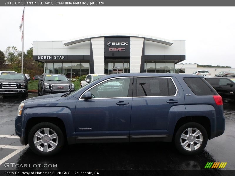 Steel Blue Metallic / Jet Black 2011 GMC Terrain SLE AWD