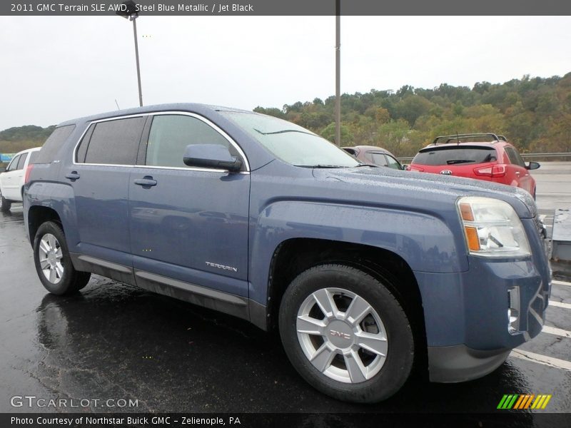 Steel Blue Metallic / Jet Black 2011 GMC Terrain SLE AWD