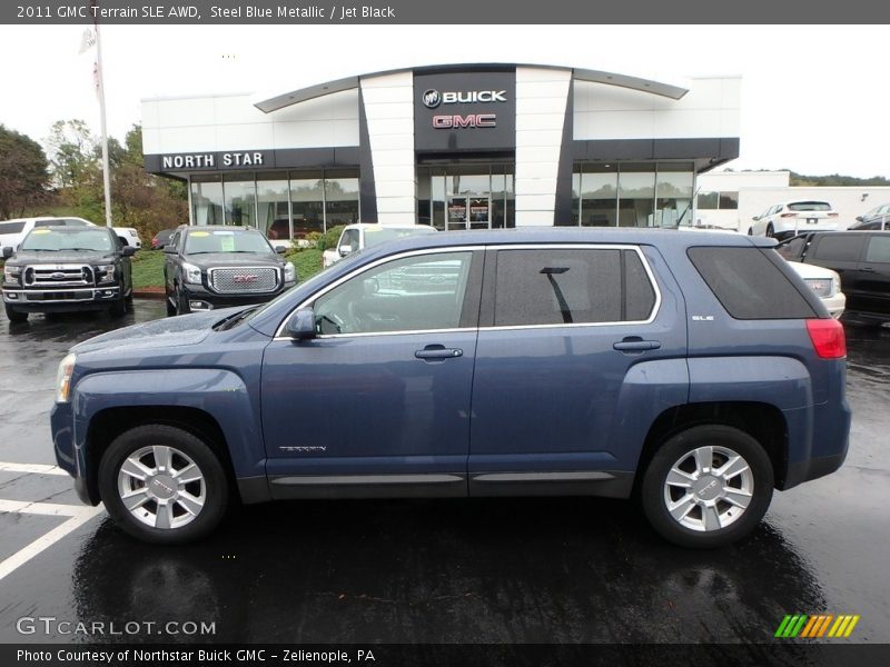Steel Blue Metallic / Jet Black 2011 GMC Terrain SLE AWD