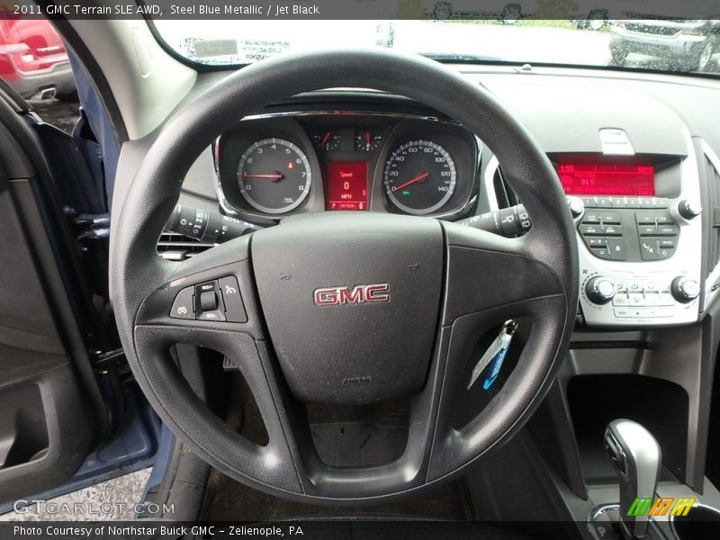 Steel Blue Metallic / Jet Black 2011 GMC Terrain SLE AWD