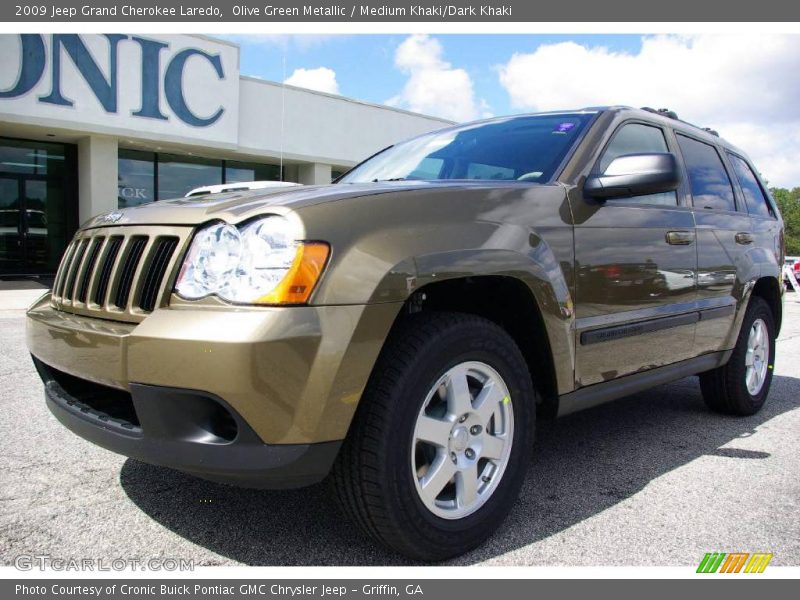 Olive Green Metallic / Medium Khaki/Dark Khaki 2009 Jeep Grand Cherokee Laredo