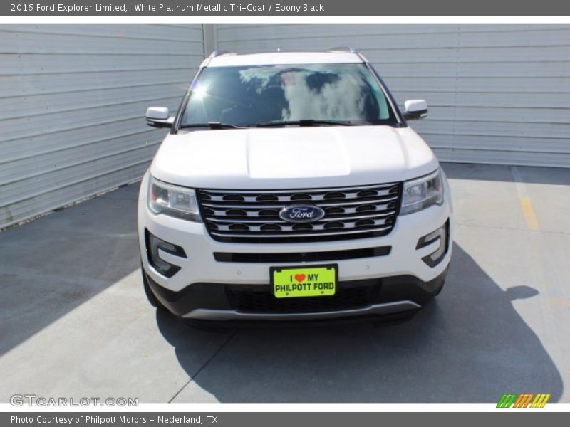 White Platinum Metallic Tri-Coat / Ebony Black 2016 Ford Explorer Limited