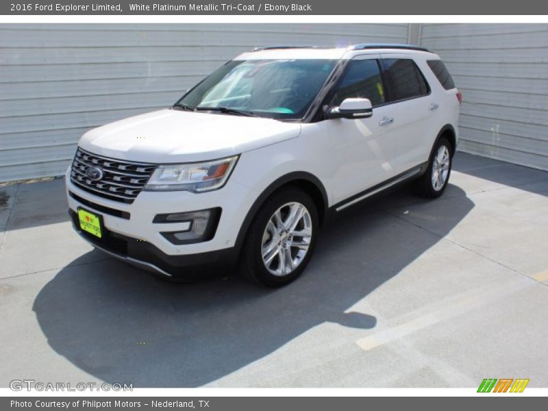 White Platinum Metallic Tri-Coat / Ebony Black 2016 Ford Explorer Limited
