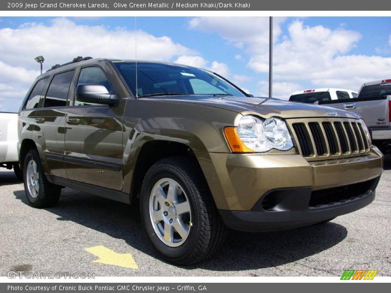 Olive Green Metallic / Medium Khaki/Dark Khaki 2009 Jeep Grand Cherokee Laredo