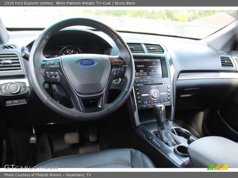 White Platinum Metallic Tri-Coat / Ebony Black 2016 Ford Explorer Limited