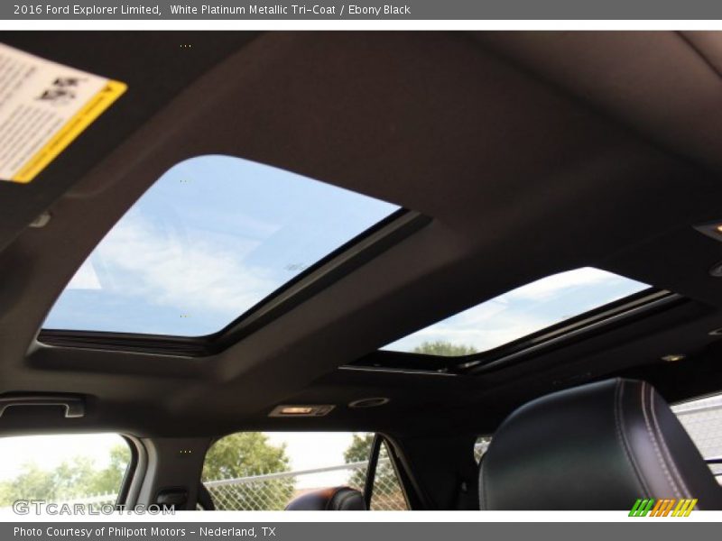White Platinum Metallic Tri-Coat / Ebony Black 2016 Ford Explorer Limited