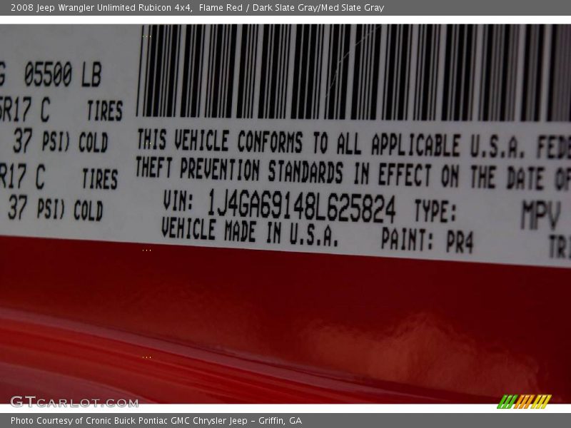 Flame Red / Dark Slate Gray/Med Slate Gray 2008 Jeep Wrangler Unlimited Rubicon 4x4