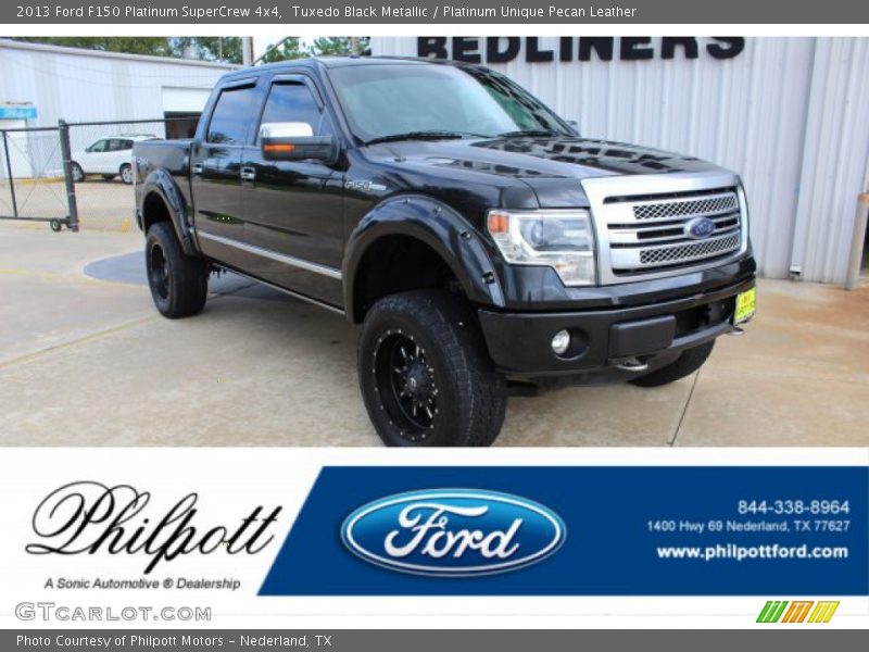 Tuxedo Black Metallic / Platinum Unique Pecan Leather 2013 Ford F150 Platinum SuperCrew 4x4