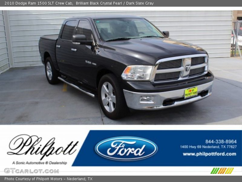 Brilliant Black Crystal Pearl / Dark Slate Gray 2010 Dodge Ram 1500 SLT Crew Cab