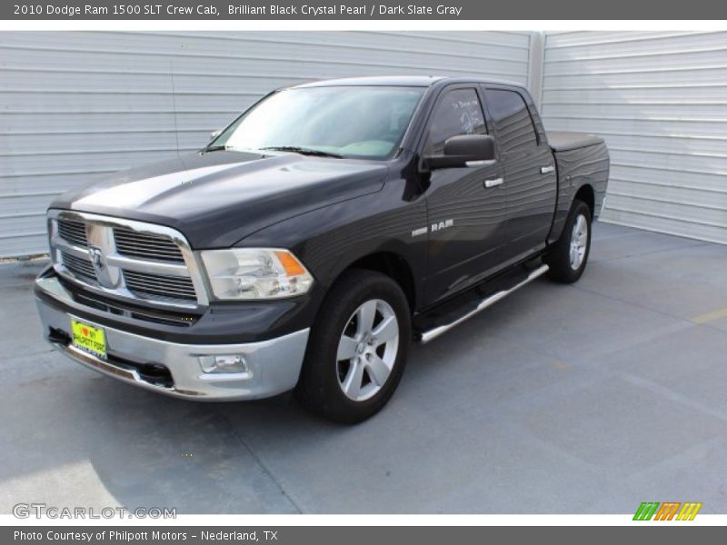 Brilliant Black Crystal Pearl / Dark Slate Gray 2010 Dodge Ram 1500 SLT Crew Cab