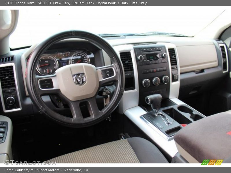 Brilliant Black Crystal Pearl / Dark Slate Gray 2010 Dodge Ram 1500 SLT Crew Cab
