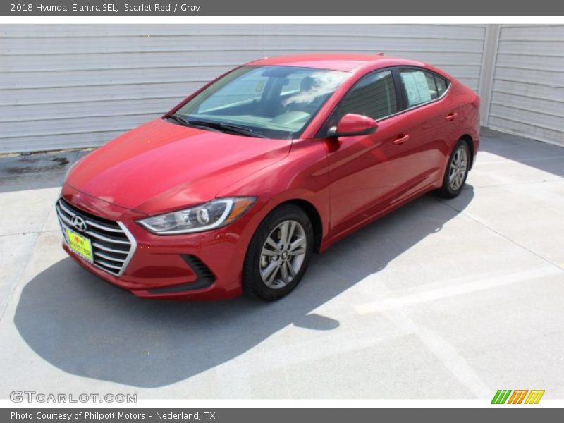 Scarlet Red / Gray 2018 Hyundai Elantra SEL