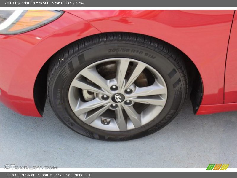 Scarlet Red / Gray 2018 Hyundai Elantra SEL