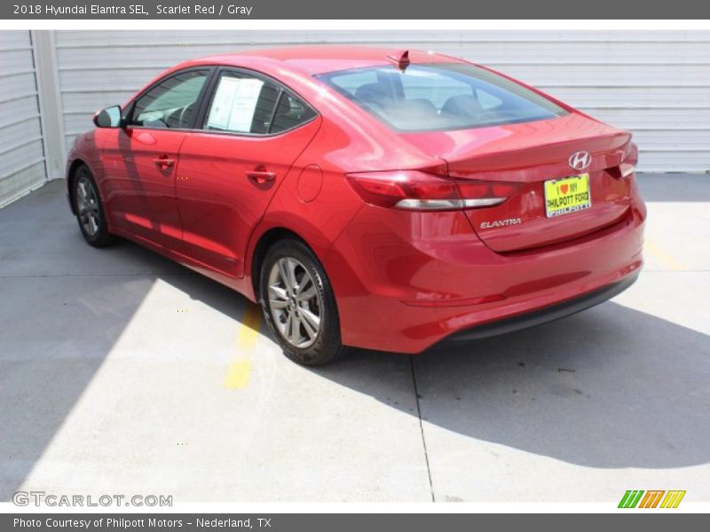 Scarlet Red / Gray 2018 Hyundai Elantra SEL