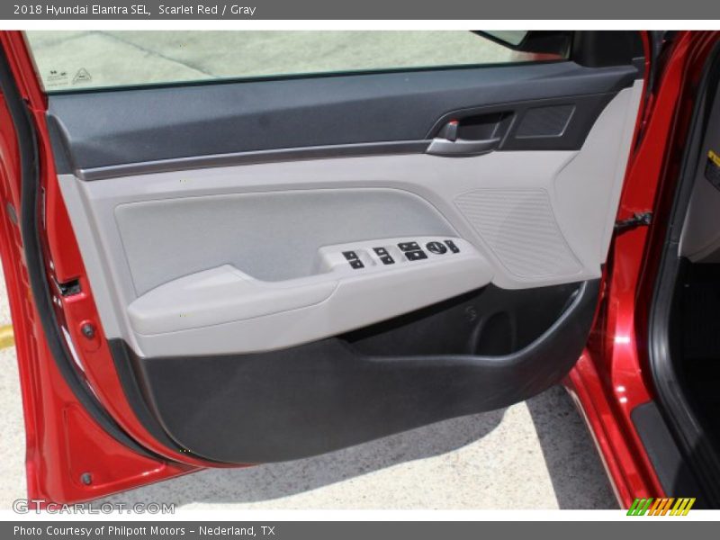 Scarlet Red / Gray 2018 Hyundai Elantra SEL