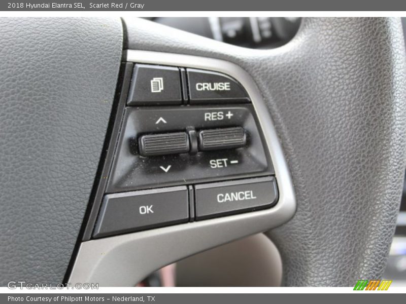 Scarlet Red / Gray 2018 Hyundai Elantra SEL